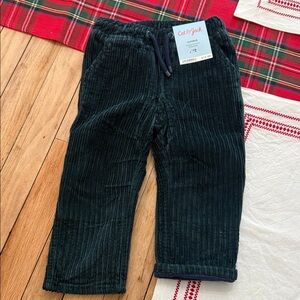 Cat & Jack Kids Corduroy Velvet Joggers - Dark Green